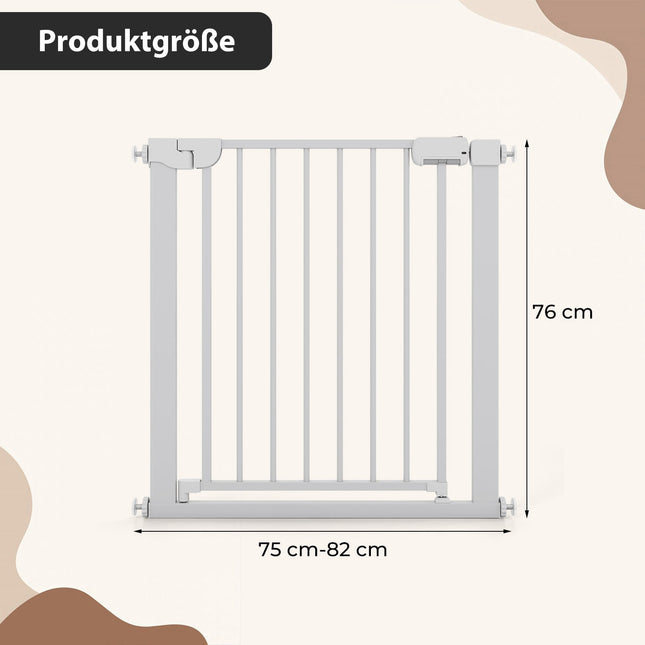 Adjustable Baby Gate, No-Drill, 75-82 cm, Auto-Close