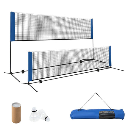 Verstellbares Badmintonnetz-Set mit Ständer, Federbällen & Tasche