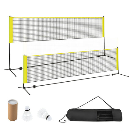 Verstellbares Badmintonnetz-Set mit Ständer und Tragetasche