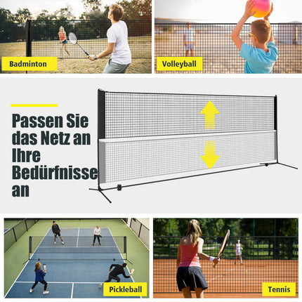 Verstellbares Badminton-Netz-Set mit Ständer und Tragetasche