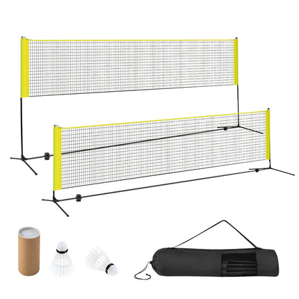 Verstellbares Badmintonnetz-Set mit Ständer und Tragetasche