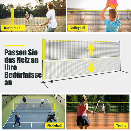 Verstellbares Badmintonnetz-Set mit Ständer und Tragetasche