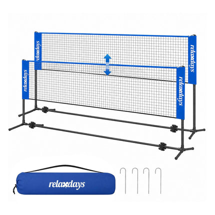 Adjustable Badminton Net with Stand, 400 cm, Blue
