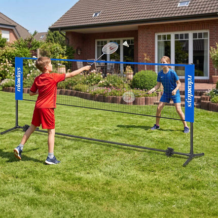 Adjustable Badminton Net with Stand, 400 cm, Blue