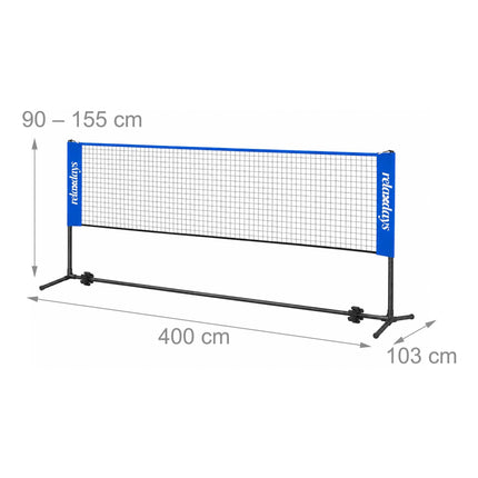 Adjustable Badminton Net with Stand, 400 cm, Blue