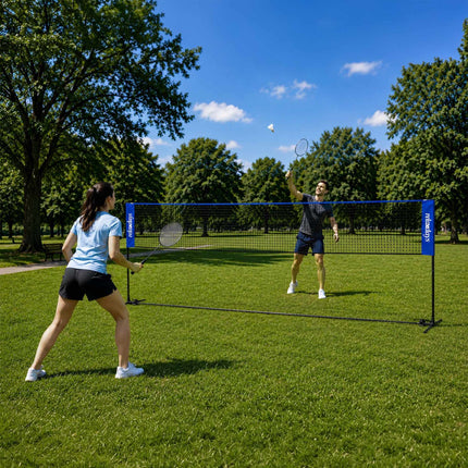 Adjustable Badminton Net with Stand, 400 cm, Blue