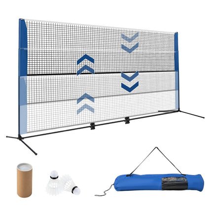 Verstellbares Badminton-Volleyball-Netz mit Tragetasche und Federbällen