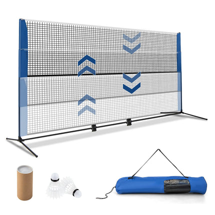 Verstellbares Badminton-Volleyball-Netz mit Tragetasche und Federbällen