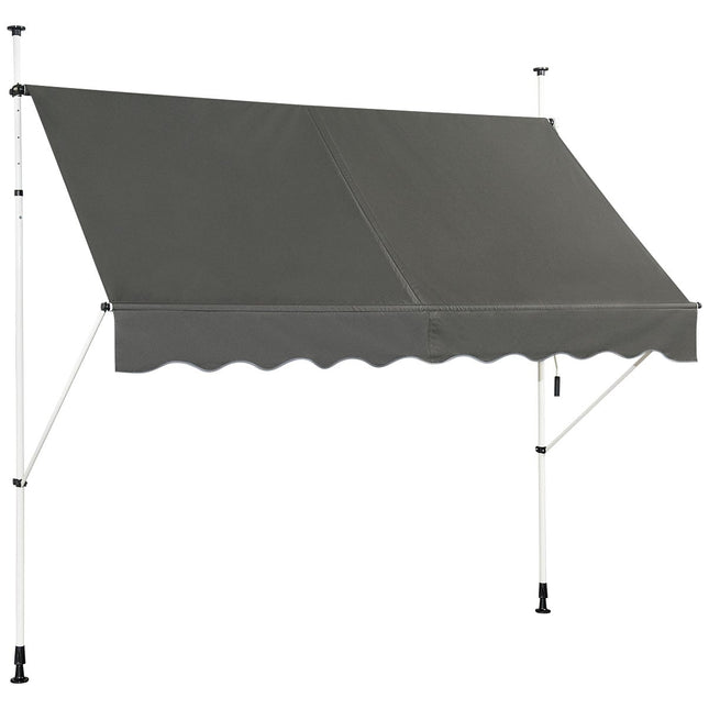 Verstellbare Balkonmarkise mit Kurbel, 250x120 cm, Grau