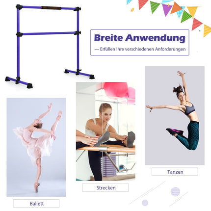 Verstellbare Ballettstange – tragbar, rutschfest, 124,5 x 71 x 120 cm