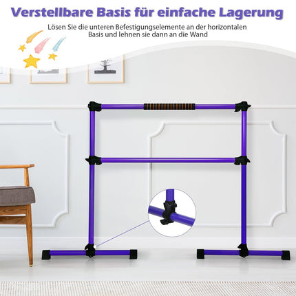 Verstellbare Ballettstange – tragbar, rutschfest, 124,5 x 71 x 120 cm