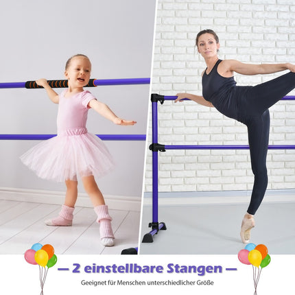 Verstellbare Ballettstange – tragbar, rutschfest, 124,5 x 71 x 120 cm