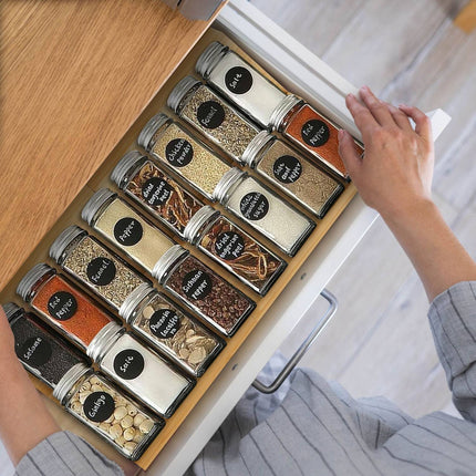 Adjustable Bamboo Spice Rack Set – 8 Compartments