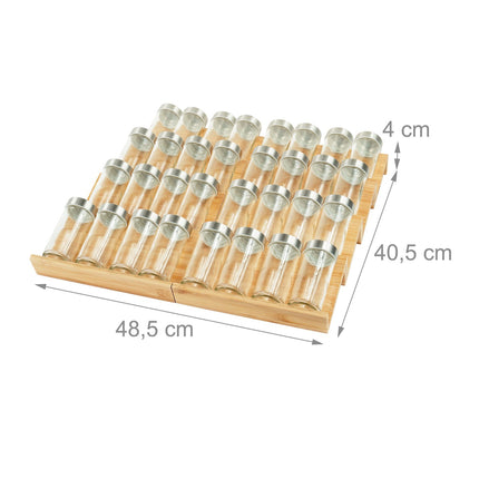 Adjustable Bamboo Spice Rack Set – 8 Compartments