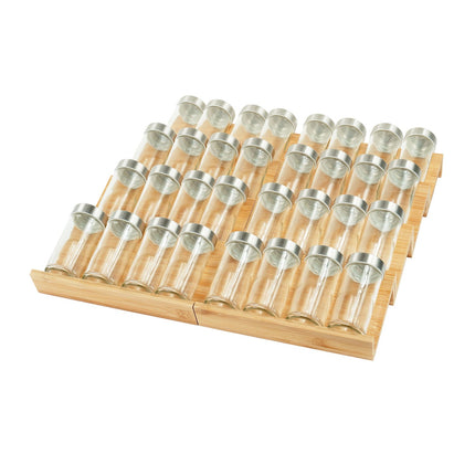 Adjustable Bamboo Spice Rack Set – 8 Compartments