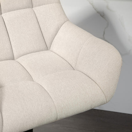 Verstellbare Barhocker, 2er-Set, Kunstleder, Creme/Schwarz