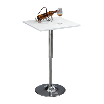 Adjustable Bar Table – Square, 69-91 cm, White/Silver