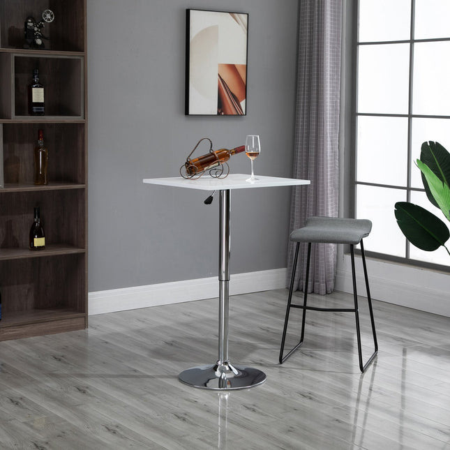 Verstelbare bartafel - Vierkant, 69-91 cm, Wit/Zilver