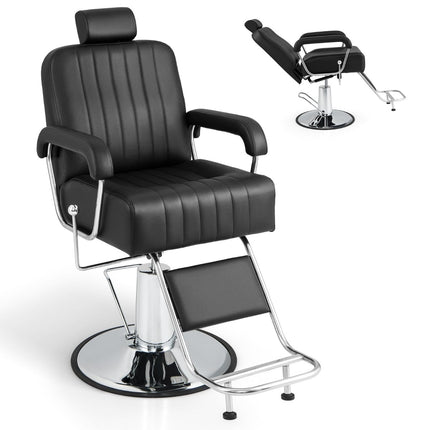 Adjustable Barber Chair, 360 Swivel, Reclining Backrest