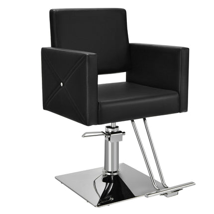 Verstellbarer Friseurstuhl mit Hydraulikpumpe, 360° drehbar, Schwarz