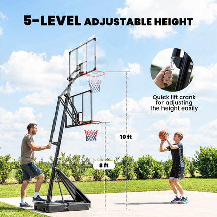 Verstellbarer Basketballkorb 2,45-3,05 m mit Rebound-Trainer