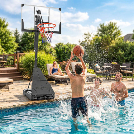 Verstellbarer Basketballkorb 2,45-3,05 m mit Rebound-Trainer