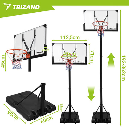 Adjustable Basketball Hoop 305 cm with Wheels