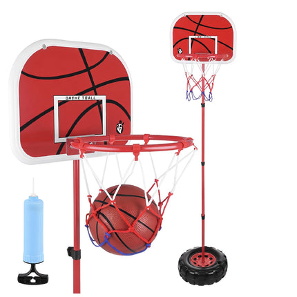 Adjustable Basketball Hoop Set with Backboard and Ball