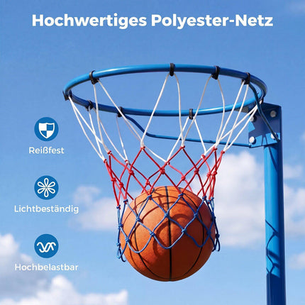 Adjustable Basketball Hoop with Fillable Base, 105-255 cm