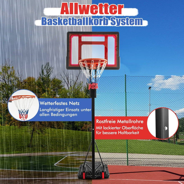 Verstellbarer Basketballkorb mit Ständer & Rollen, 105-260 cm