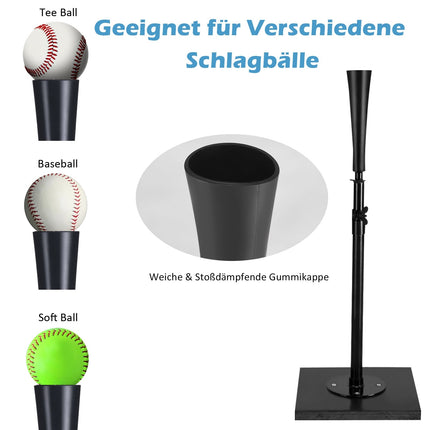 Verstellbares Schlag-Tee, 63,5-91,5 cm, tragbar, schwarz