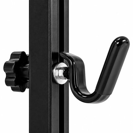 Adjustable Bike Stand with Rubber-Coated Hooks, Freestanding, Black, Iron