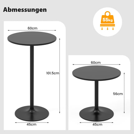 Nastavitelná bistro sestava – 2 výšky, průměr 60 cm, černá