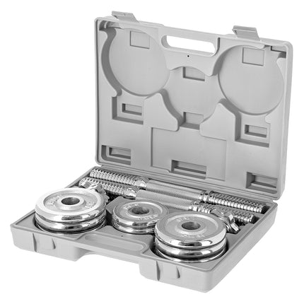 Verstellbare Chromhanteln mit Koffer, 15 kg