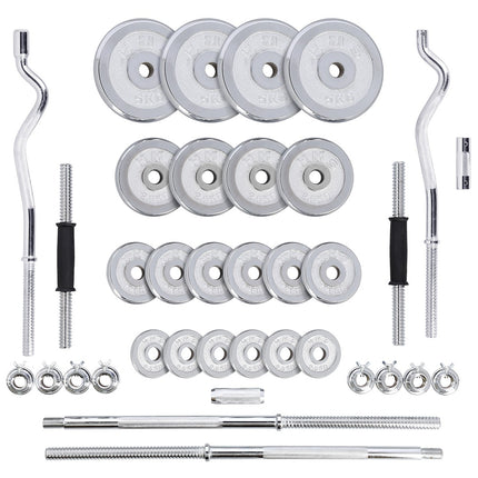 Verstellbare Kurzhanteln Chrom mit Koffer, 55 kg