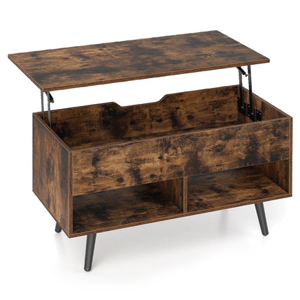 Adjustable Coffee Table with Lift-Top & Storage Shelves