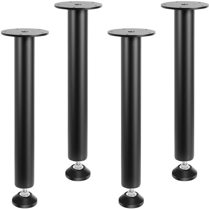 Adjustable Desk Legs Set of 4, Steel, 16-Inch, Black