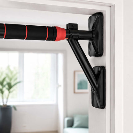 Adjustable Doorway Pull-Up Bar, 87–100 cm, Black/Red