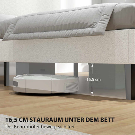 Verstellbares Doppelbettgestell mit Teddyfleece-Kopfteil
