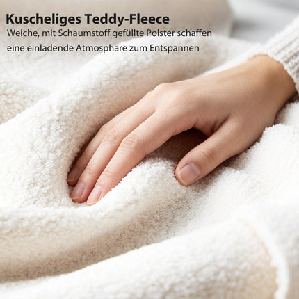 Verstellbares Doppelbettgestell mit Teddyfleece-Kopfteil