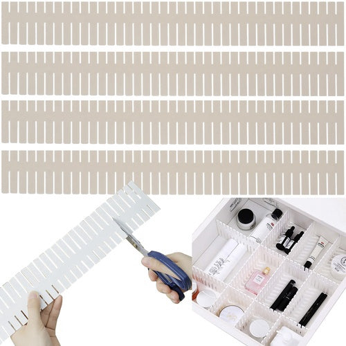 Verstellbare Schubladen-Organizer-Teiler, 4 Stück, Beige