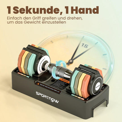 Verstellbares Kurzhantel-Set 1–5 kg mit Schnellverstellgriff