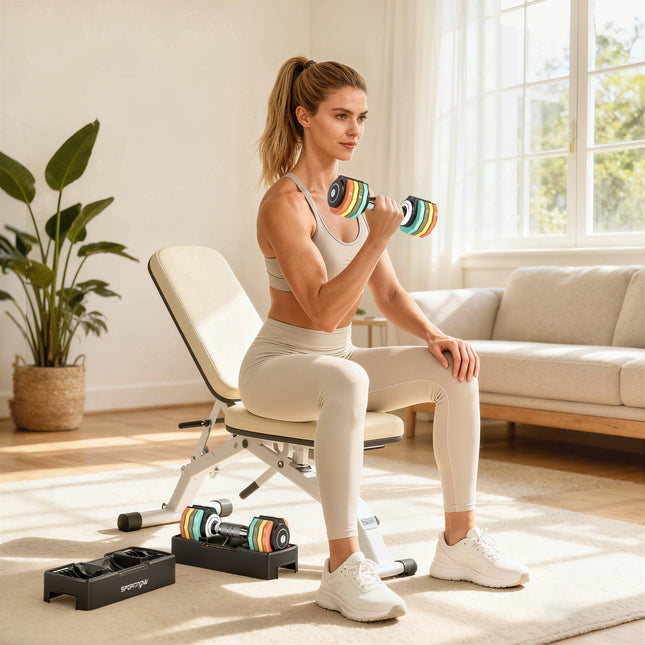 Verstellbares Kurzhantel-Set 1–5 kg mit Schnellverstellgriff