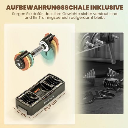 Verstellbares Kurzhantel-Set 1–5 kg mit Schnellverstellgriff