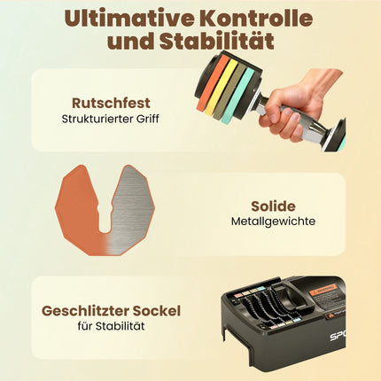 Verstellbares Kurzhantel-Set 1–5 kg mit Schnellverstellgriff