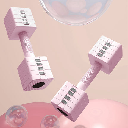 Adjustable Dumbbell Set, 2 x 5kg, Non-Slip Grip, Pink