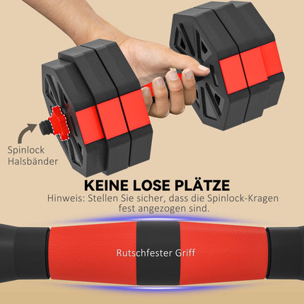Adjustable Dumbbell Set 30 kg – 6-in-1 Barbell Kit