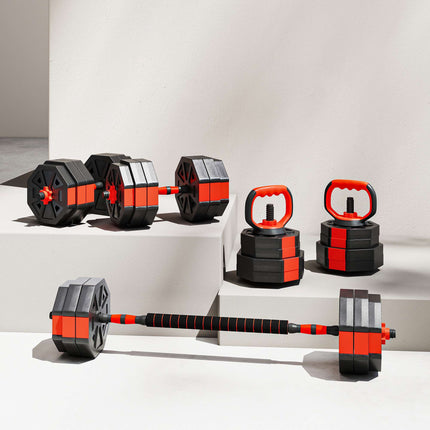 Adjustable Dumbbell Set 30 kg – 6-in-1 Barbell Kit