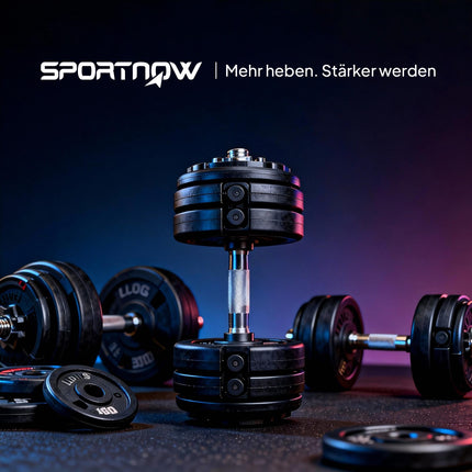 Verstellbares Kurzhantel-Set, 5-25 kg, rutschfester Griff