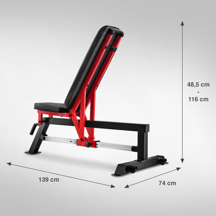 Verstellbare Hantelbank, 6 Positionen, 250 kg Tragkraft